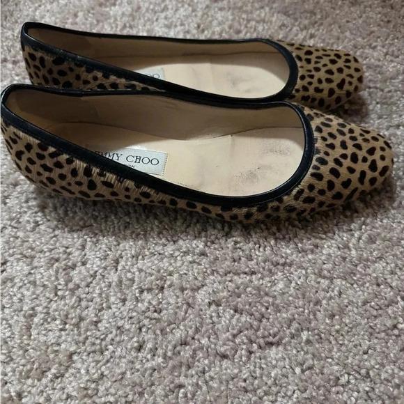 Jimmy Choo Cheetah Print Ponyhair Flats Authentic - Picture 9 of 12
